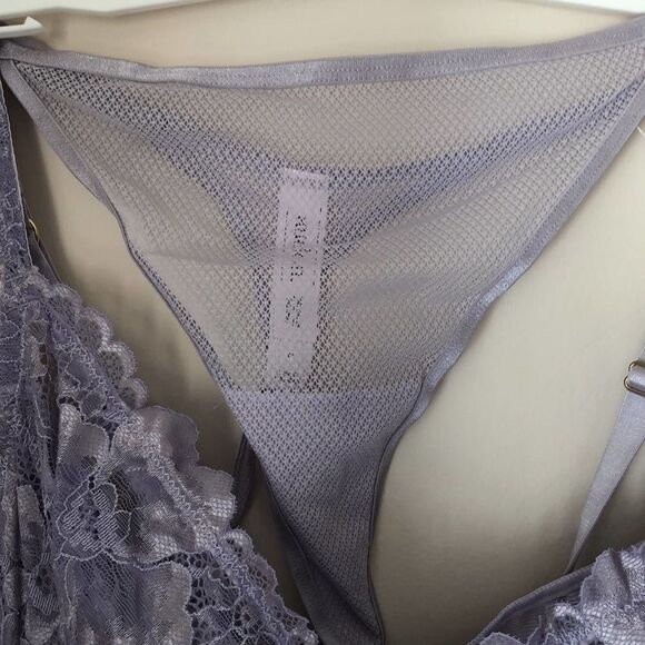 Auden Light purple Lingerie Babydoll Chemise Mesh and lace and panty set Large. - Picture 2 of 10